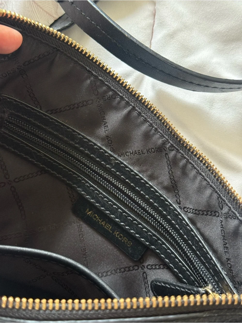 Michael Kors | Camden black pebbled messenger bag